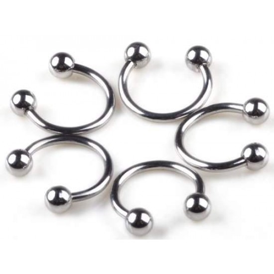 Piercing Ferradura Prata - Bolinha