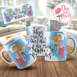 Caneca Felizes São os Dias e Noites com Mamãe