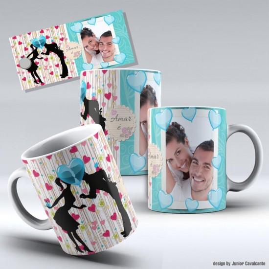 Caneca Namorados - amar é - com Foto - Modelo 02