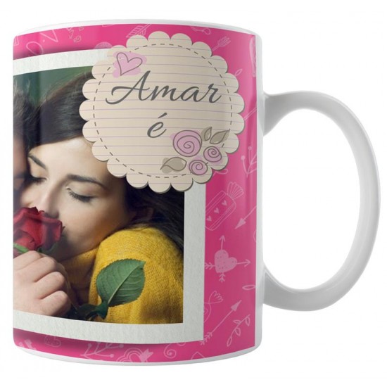 Caneca Amar é - com Foto - Modelo 02