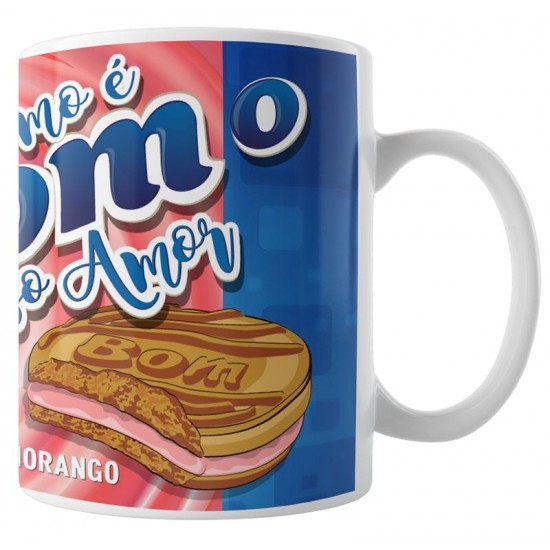 Caneca Como é Bom o Nosso Amor - com Foto - Modelo 02 Caneca Como é Bom o Nosso Amor - com Foto - Modelo 02