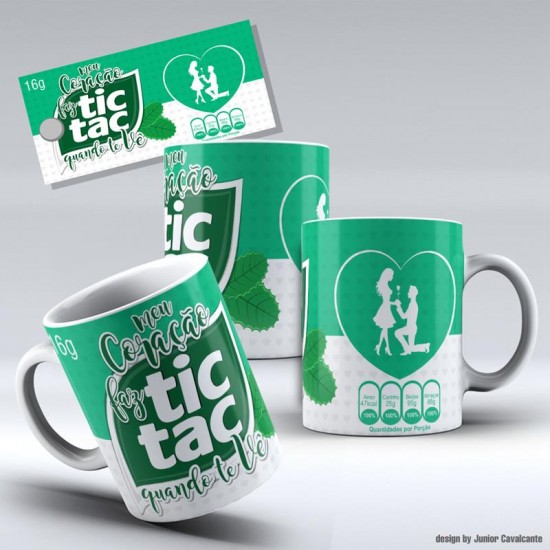 Caneca Meu Coração Faz Tic-Tac Quando Te Vê Caneca Meu Coração Faz Tic-Tac Quando Te Vê