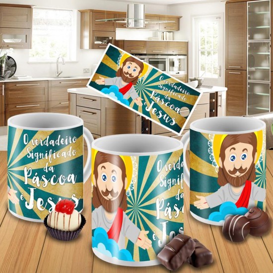 Caneca Jesus - Significado da Páscoa - Verde