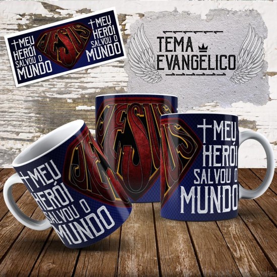 Caneca Meu Herói Salvou o Mundo