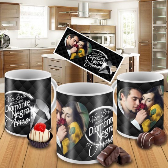 Caneca Diamante Negro com Foto Caneca Diamante Negro com Foto