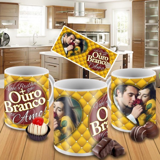 Caneca Ouro Branco com Foto Caneca Ouro Branco com Foto