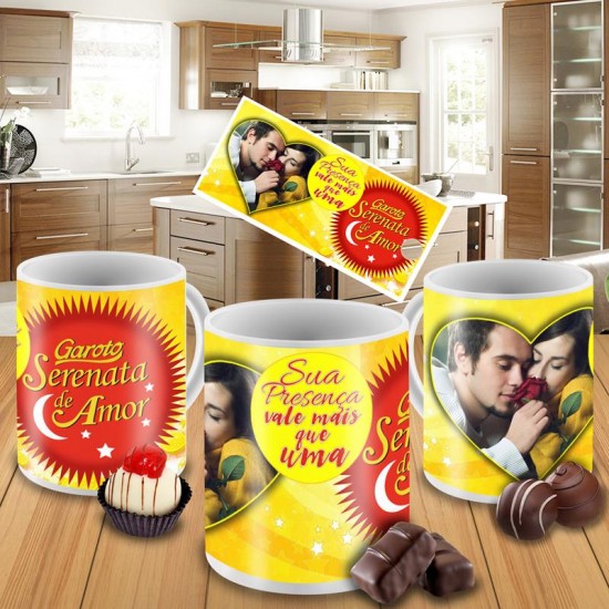 Caneca Serenata de Amor com Foto