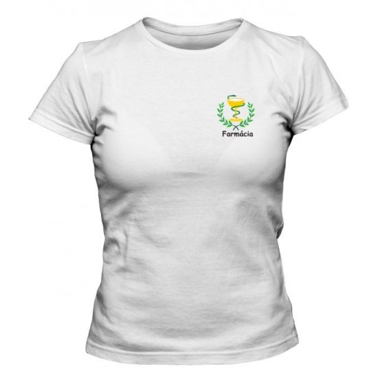 Camiseta Universitária Farmácia - Modelo 02 - Bordada