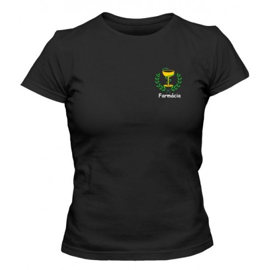 Camiseta Universitária Farmácia - Modelo 02 - Bordada