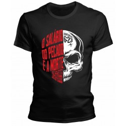 Camiseta Moda Gospel Evangélica o Salário do pecado e a Morte - Romanos 6-23